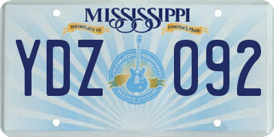 MS license plate YDZ092