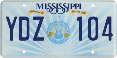 MS license plate YDZ104