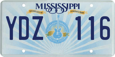 MS license plate YDZ116
