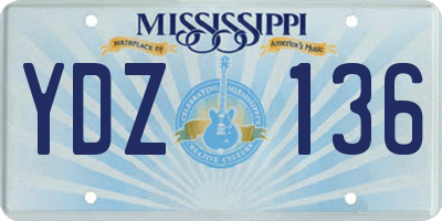 MS license plate YDZ136
