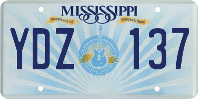 MS license plate YDZ137