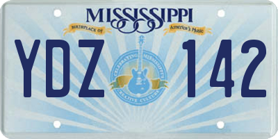 MS license plate YDZ142