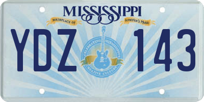MS license plate YDZ143