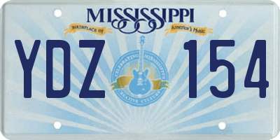 MS license plate YDZ154