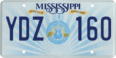 MS license plate YDZ160