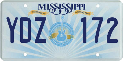 MS license plate YDZ172