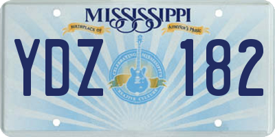 MS license plate YDZ182