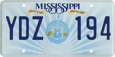 MS license plate YDZ194