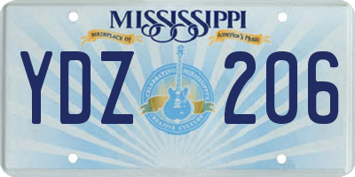 MS license plate YDZ206