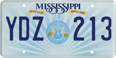 MS license plate YDZ213