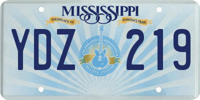 MS license plate YDZ219