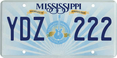 MS license plate YDZ222