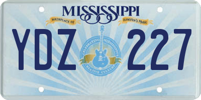 MS license plate YDZ227