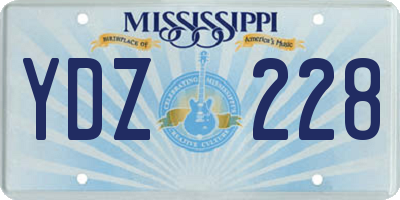 MS license plate YDZ228