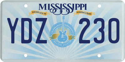 MS license plate YDZ230