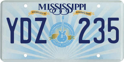 MS license plate YDZ235