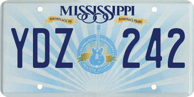 MS license plate YDZ242