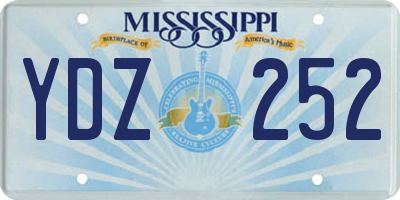 MS license plate YDZ252