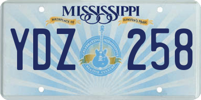 MS license plate YDZ258
