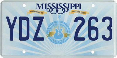 MS license plate YDZ263