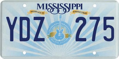 MS license plate YDZ275