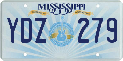 MS license plate YDZ279