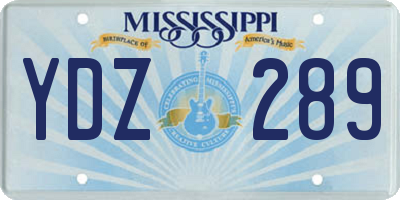 MS license plate YDZ289