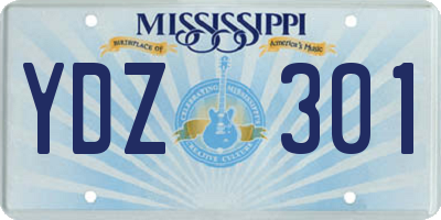 MS license plate YDZ301