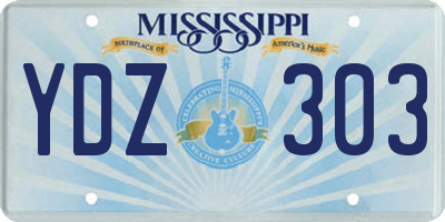 MS license plate YDZ303