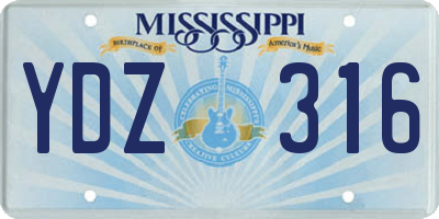 MS license plate YDZ316