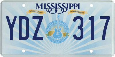 MS license plate YDZ317