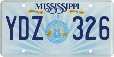 MS license plate YDZ326