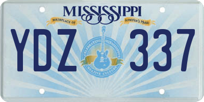MS license plate YDZ337