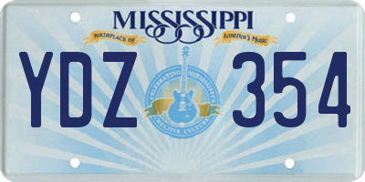 MS license plate YDZ354