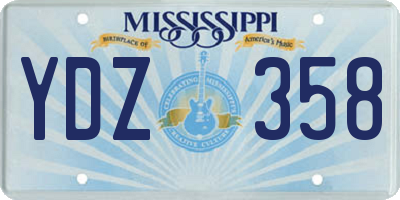 MS license plate YDZ358