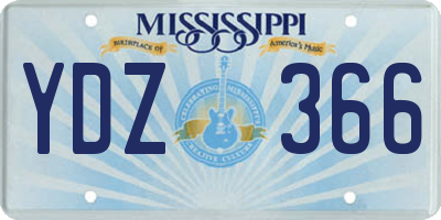 MS license plate YDZ366
