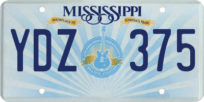 MS license plate YDZ375