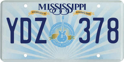 MS license plate YDZ378