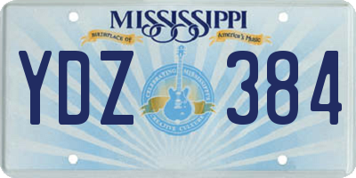 MS license plate YDZ384