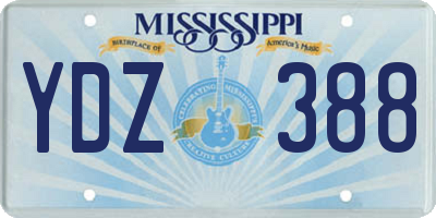 MS license plate YDZ388