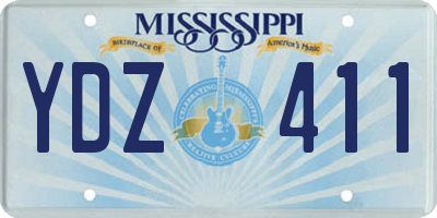 MS license plate YDZ411