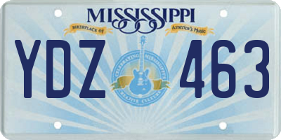 MS license plate YDZ463