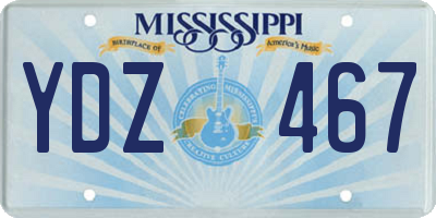 MS license plate YDZ467