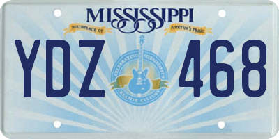 MS license plate YDZ468