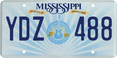MS license plate YDZ488