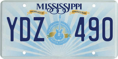 MS license plate YDZ490