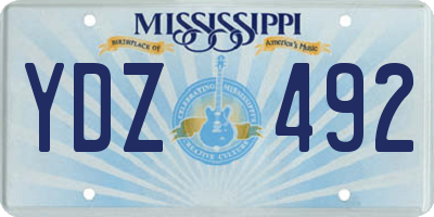 MS license plate YDZ492