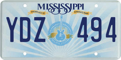 MS license plate YDZ494