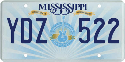 MS license plate YDZ522