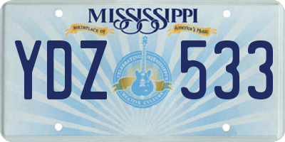 MS license plate YDZ533